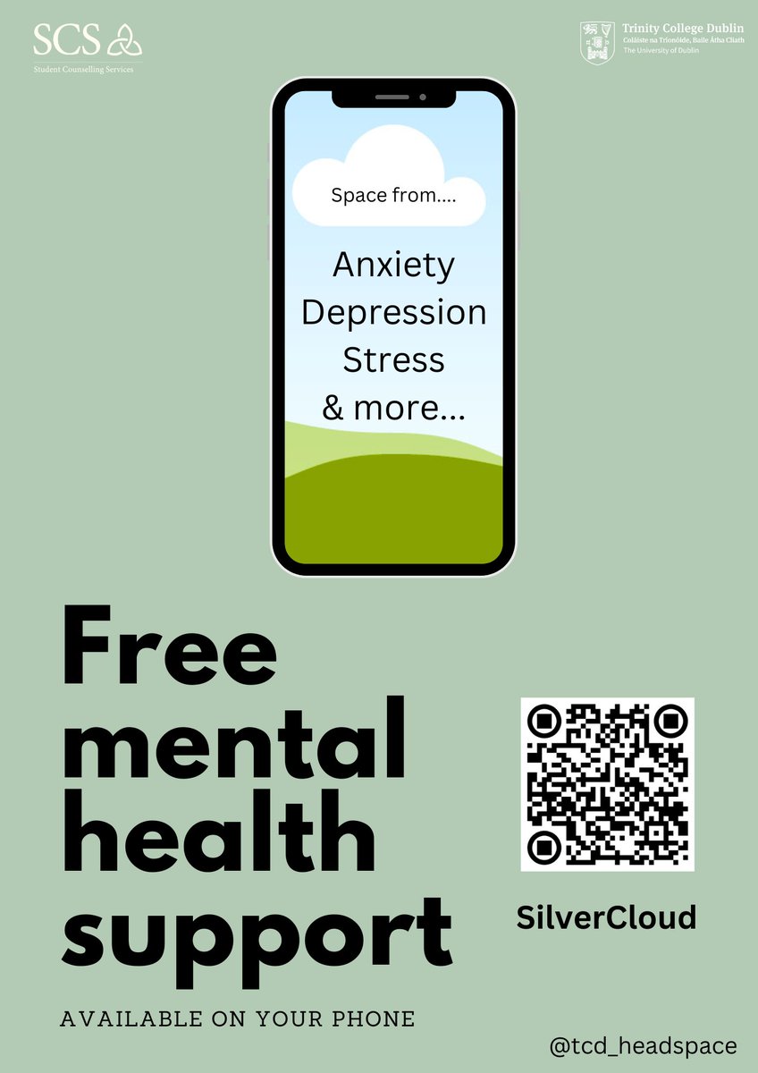 In need of some support with self-care? Or maybe you're thinking about goals for the New Year? All TCD students can access online CBT programmes on Silvercloud; with a member of the TCD counselling team supporting you (available after Jan 2nd) or as a self-help programme