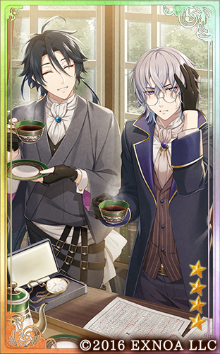 【ステップアップ召装　春秋ノ友】
今回のステップアップ召装で登場する、文豪たちの姿を映した全体イラストを公開いたします。
装像：直木三十五（2枚目は最大強化時）
装像：芥川龍之介（4枚目は最大強化時）
#文アル