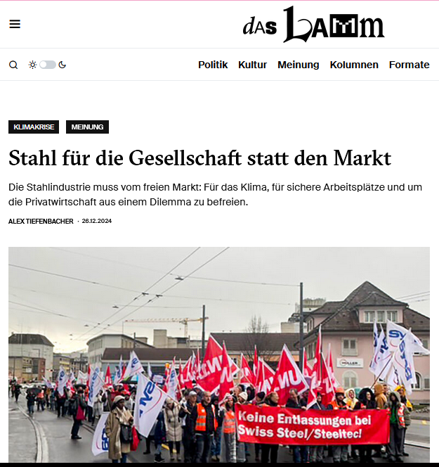 Die Heisszeit hat begonnen und in ihr können wir Stahl nicht mehr so produzieren, wie wir das bis anhin gemacht haben.

Mehr hier: daslamm.ch/stahl-fuer-die…
<a href="/magazin_daslamm/">das Lamm</a>