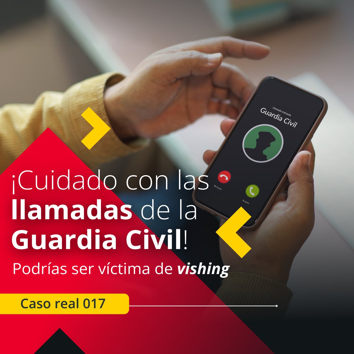 INCIBE's tweet image. 🚨 ¡Cuidado con las #llamadas #falsas de la #GuardiaCivil! 

Un usuario nos alertó sobre un intento de #vishing por una multa pendiente. 
¡No caigas en la trampa! Si tienes dudas llama a la Línea de #Ayuda017📲.

🔗Más info: incibe.es/linea-de-ayuda…
#NextGenerationEU