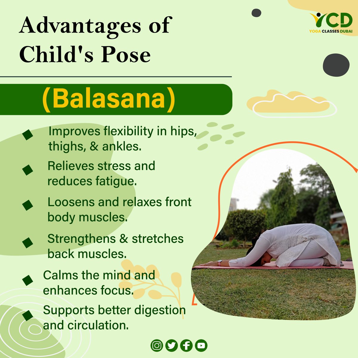 YcdYoga58523's tweet photo. 🧘‍♀️ Learn Child's Pose (Balasana)! 🌿
🌟 Boost flexibility, relieve stress, and improve digestion.
💪 Strengthen your back &amp; calm your mind!
✨ Try it with YCD Yoga Classes Dubai!
#ChildsPose #Balasana #YogaForWellness #YCDYogaClassesDubai #MindBodyBalance #RelaxAndRecharge #yoga https://t.co/pGQBb6RGQp