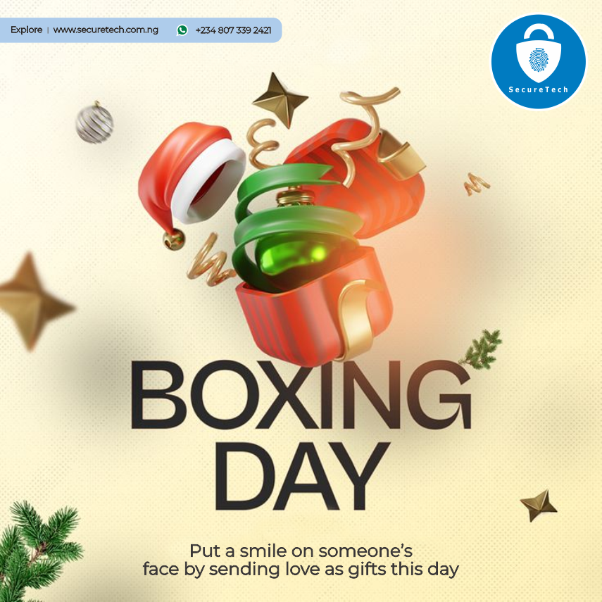 SecureTechNig's tweet photo. After the unwrapping comes the gratitude. 🎉 Let’s box up the joy of this season and carry it forward. From all of us at SecureTech Nigeria, thank you for trusting us to protect what matters most. Happy Boxing Day! 🛡💝
#SecuringYourTomorrow https://t.co/yHAoIZsR34