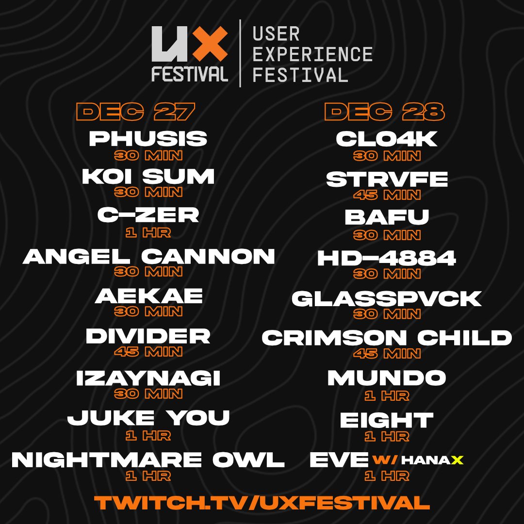 NightmareOwl (@nightmareowl) on Twitter photo Tomorrow I'll be closing the first night of UX Festival with some sweet Techno. The event starts at 4PM PST // 1AM CET and my set will start around 5 hours after (9PM PST // 6AM CET). All the info: instagram.com/ux_festival/ twitch.tv/uxfestival/ Tomorrow I'll be closing the first night of UX Festival with some sweet Techno. The event starts at 4PM PST // 1AM CET and my set will start around 5 hours after (9PM PST // 6AM CET). All the info: instagram.com/ux_festival/ twitch.tv/uxfestival/