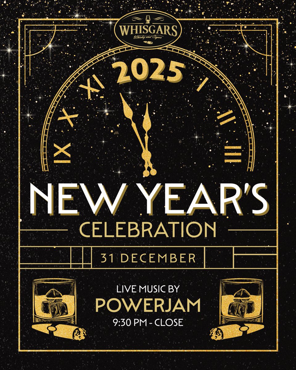 🎉 𝐑𝐢𝐧𝐠 𝐢𝐧 𝟐𝟎𝟐𝟓 𝐚𝐭 𝐖𝐡𝐢𝐬𝐠𝐚𝐫𝐬!
Let’s toast to the New Year in true WHISGARS style – with great music, fine drinks, and a vibrant atmosphere. 

🎶 𝐋𝐢𝐯𝐞 𝐌𝐮𝐬𝐢𝐜 𝐛𝐲 𝐏𝐨𝐰𝐞𝐫𝐣𝐚𝐦 – From 9:30 PM till late

📅 31 December
📍 WHISGARS Sukhumvit 23