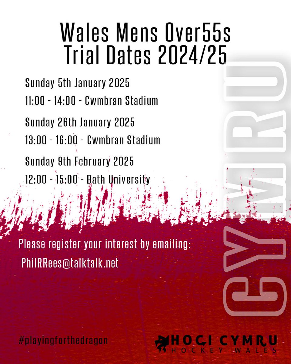 CymruMastersMen's tweet photo. Here are the @HociMen55s @HockeyWales trial dates. Please get in touch if you are interested.  🐲🏑🏴󠁧󠁢󠁷󠁬󠁳󠁿 #Never2Late #PlayingForTheDragon https://t.co/lasZWfCTJw