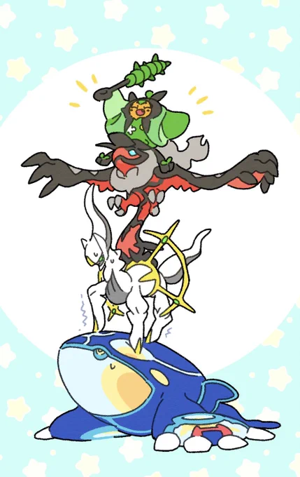 友人のリクエストで描いた伝説ポケモンたち!