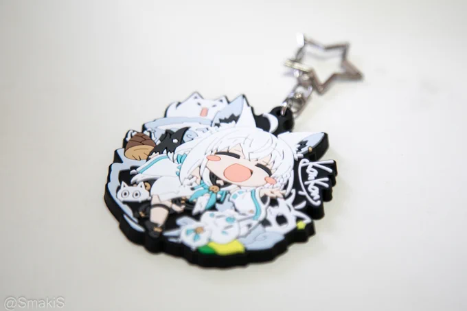 フブちゃんのほにゃかわラバーキーホルダー届いたー!賑やかな仕上がりになってるのでコミケ2日目よろしくね!#C105新刊 #絵フブキ #すこん部 