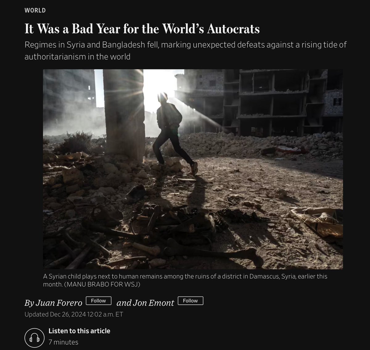 It’s nothing short of appalling that the western media labels the Bangladeshi government under Sheik Hasina on par with the truly autocratic regimes like Syria. The hatred of the west towards global south nations that don’t tow their line is dangerous for democracy and the world.