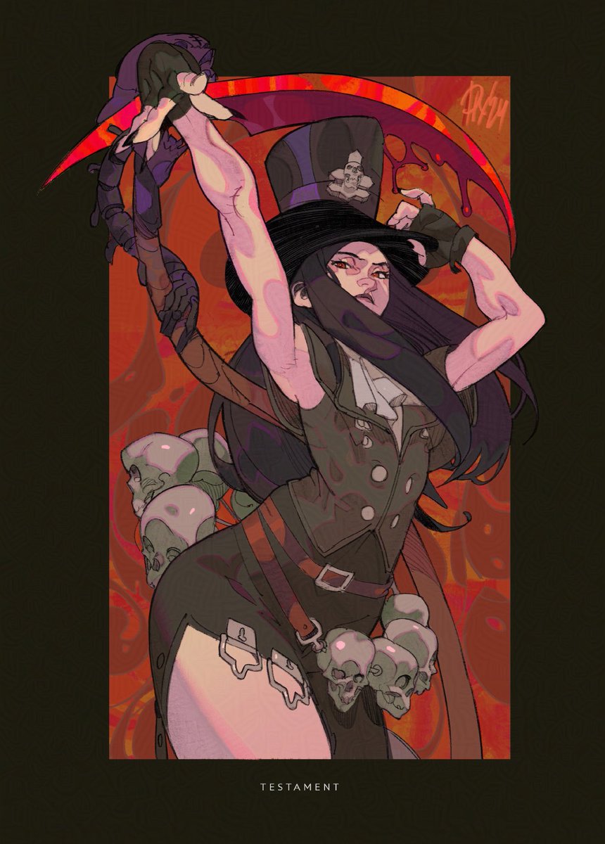 pixmilk's tweet image. Testament from Guilty Gear. I absolutely love this series for two decades now 💜💀💜