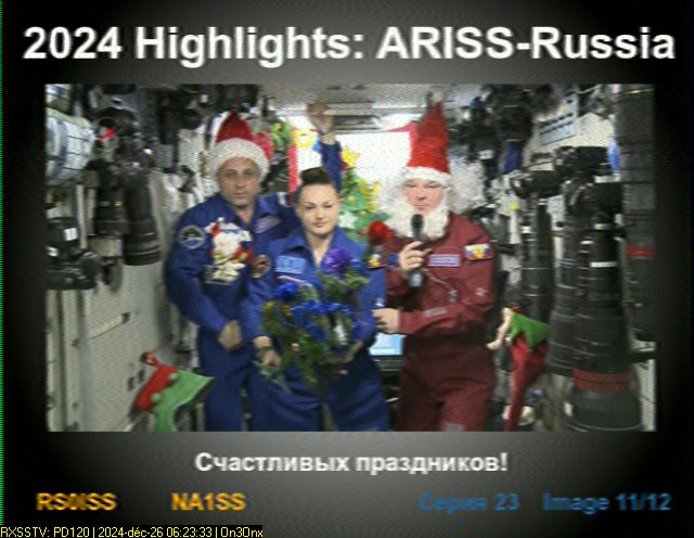 RAPPEL, ça commence aujourd'hui ...
Les deux premières images sur 12 ce matin tôt &gt;ISS ARIS R0ISS=  /élé  50°/Az 280,190,1200 /SSTV 145.800 📷