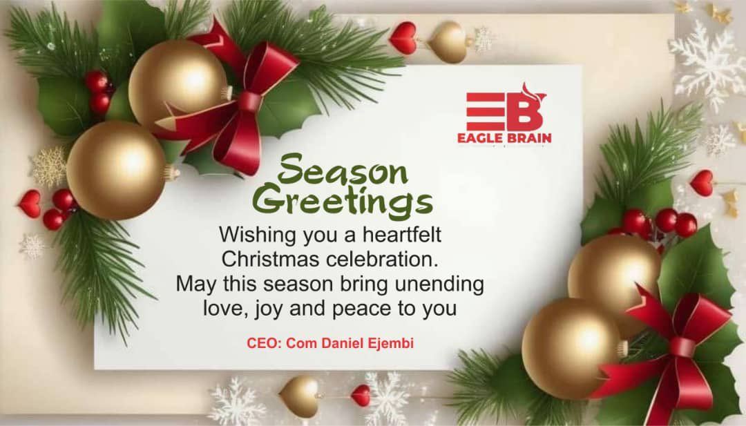 Eaglesbrain's tweet photo. On behalf of the Management Team and Staff of Eagle's Brain Youth Transformative and Development Initiative (Eagle's Brain Human Right Organization), we extend warmest wishes to our esteemed followers, supporters, beneficiaries and friends. Merry Christmas and Happy New Year 🎄 https://t.co/77W8hSvnyc