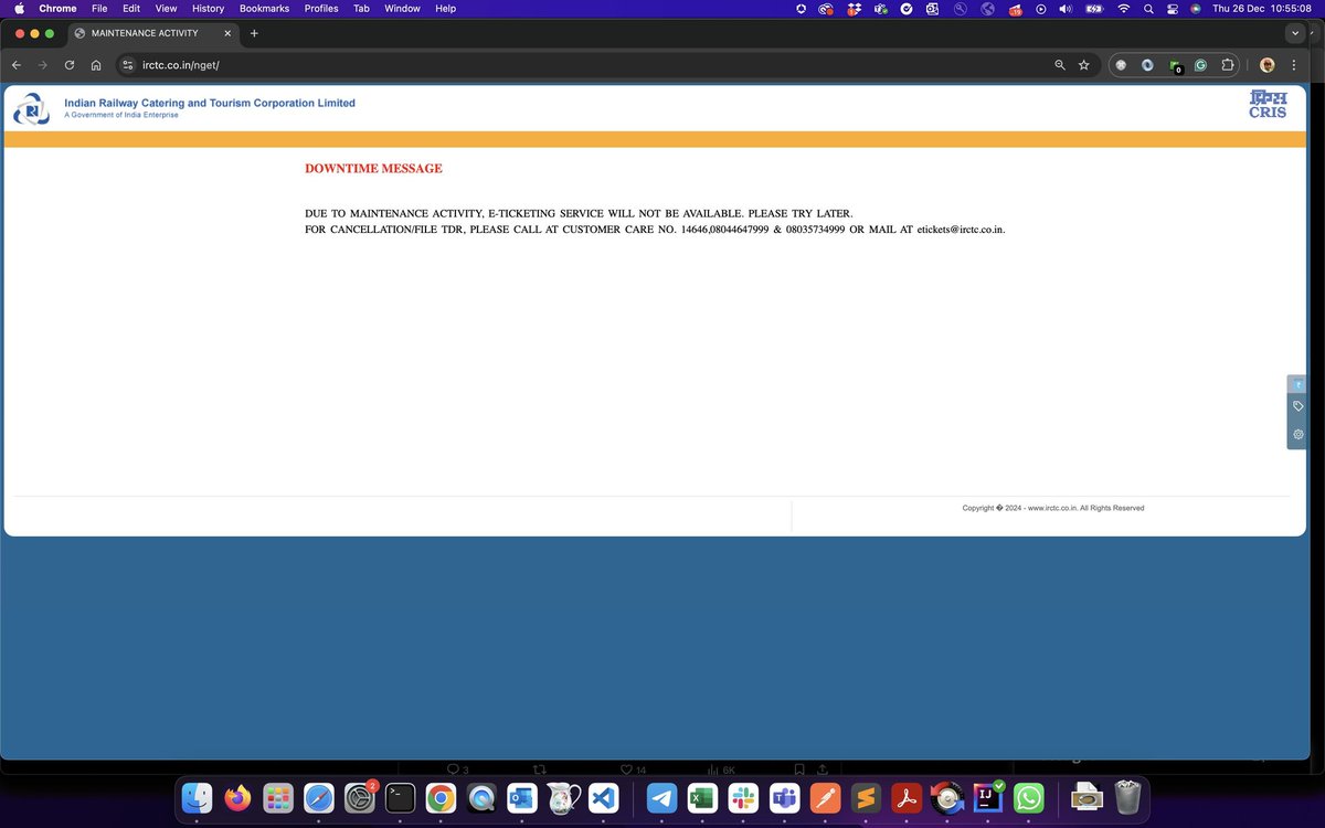 shivamx87's tweet photo. #IRCTC server down during Tatkal booking timings. IRCTC Rail connect &amp; IRCTC Next Generation eTicketing System Can't work during Tatkal booking hours . 

Where is Reel minister??
#IRCTC https://t.co/nzra3vj3U2