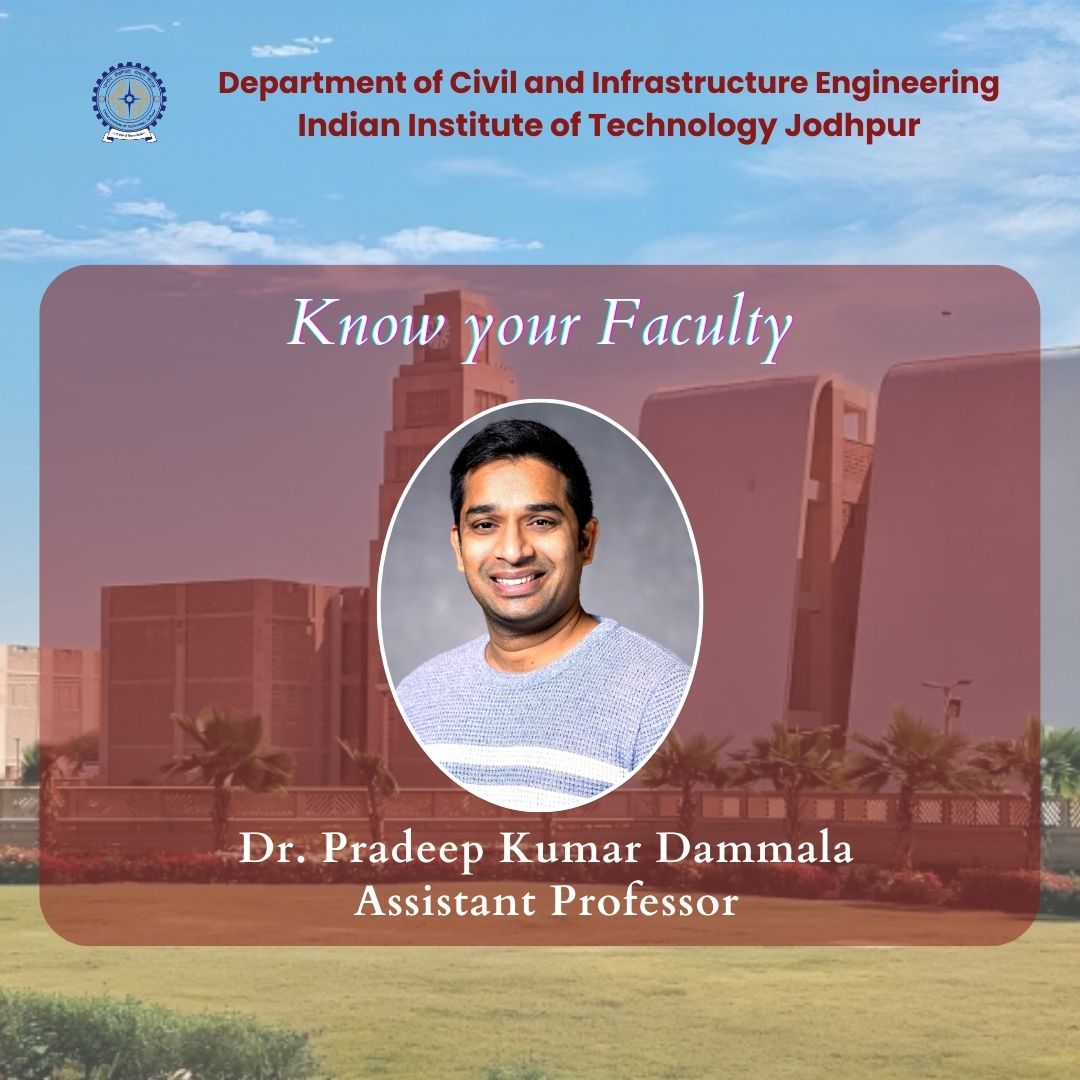 Civil & Infrastructure Engineering at IIT Jodhpur (@cieiitj) on Twitter photo ๐Meet <a href="/DrDammalaIITJ/">Pradeep Kumar Dammala</a> #AssistantProfessor <a href="/cieiitj/">Civil & Infrastructure Engineering at IIT Jodhpur</a> Jodhpur, leads the SAFARI group, focusing on Soil Dynamics & Infrastructure Resilience. His team has won awards like DST-DAAD, SERB SIRE & more!
#Research #Soil_Dynamics #Earthquake_Engineering #SAFARI #CIEIITJ #KnowYourFaculty ๐Meet <a href="/DrDammalaIITJ/">Pradeep Kumar Dammala</a> #AssistantProfessor <a href="/cieiitj/">Civil & Infrastructure Engineering at IIT Jodhpur</a> Jodhpur, leads the SAFARI group, focusing on Soil Dynamics & Infrastructure Resilience. His team has won awards like DST-DAAD, SERB SIRE & more!
#Research #Soil_Dynamics #Earthquake_Engineering #SAFARI #CIEIITJ #KnowYourFaculty