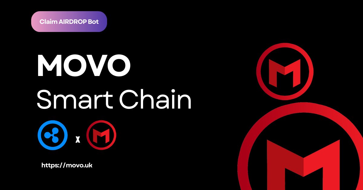 💵 Our Guaranteed MOVO Airdrop Is Now Live!
🌐 Visit Us: movo.uk

👉 Start Now: t.me/claim_movo_air…

🎉 Earn up to 50 MOVO (~$3) by completing simple tasks.
💰 Claim +0.1 MOVO every 20 minutes!
🚀 Join follow us on Twitter, and complete the tasks to earn