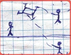 The image of a Ukrainian FPV drone attack drawn by a North Korean soldier definitely has the aesthetic of an unknown horror represented in a cave painting.