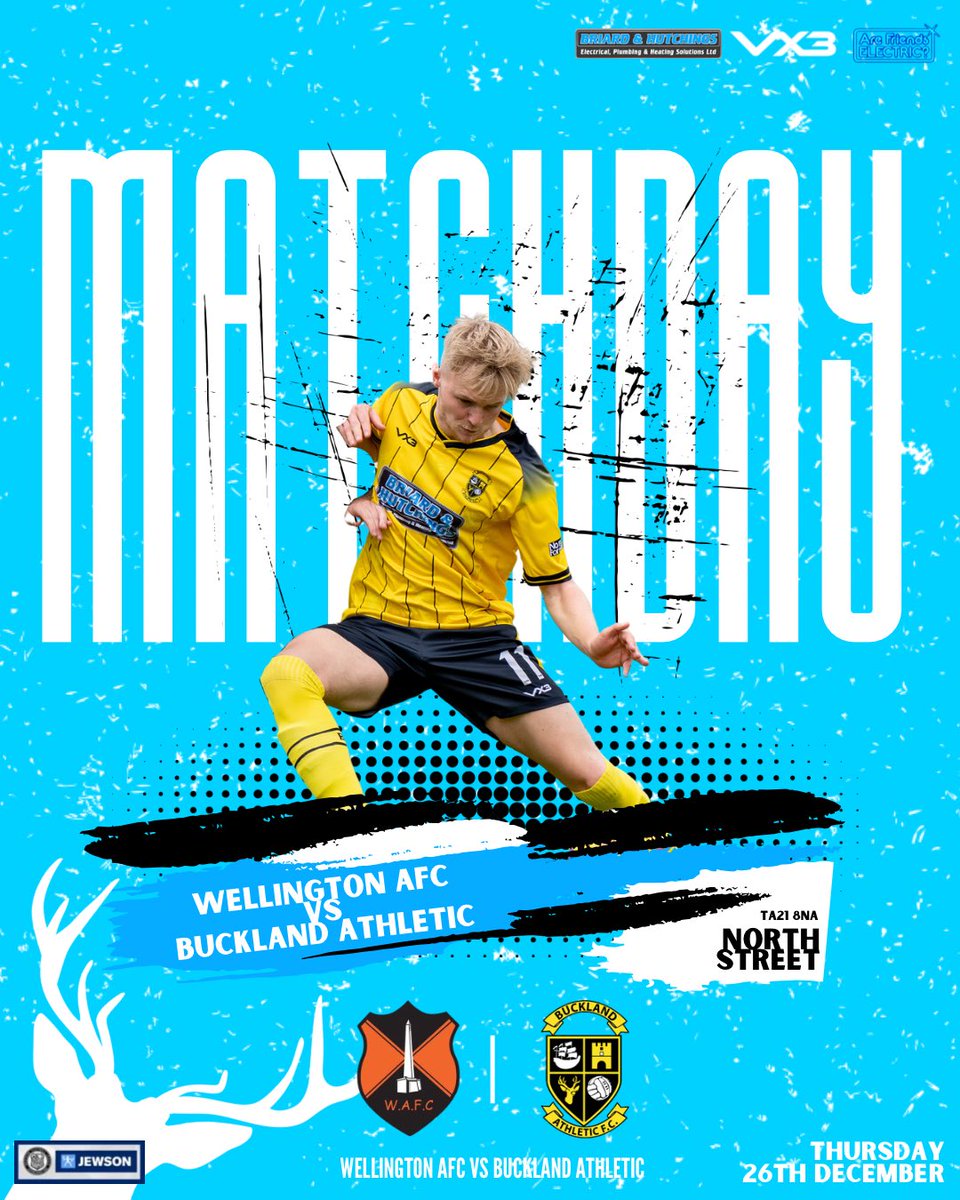 Buckland Athletic (@officalbafc) on Twitter photo โฝ๏ธ | Itโs Matchday!
๐๏ธ Thursday 26th December
๐๏ธ <a href="/Wellington_AFC/">Wellington AFC</a>
๐ <a href="/_WesternLeague_/">Western League</a>
๐ North Street, TA21 8NA
๐ 44 miles, 48 minutes
โฑ๏ธ 1pm KO
See you there ๐๐ป
#UpTheBucks ๐ฆ โฝ๏ธ | Itโs Matchday!
๐๏ธ Thursday 26th December
๐๏ธ <a href="/Wellington_AFC/">Wellington AFC</a>
๐ <a href="/_WesternLeague_/">Western League</a>
๐ North Street, TA21 8NA
๐ 44 miles, 48 minutes
โฑ๏ธ 1pm KO
See you there ๐๐ป
#UpTheBucks ๐ฆ
