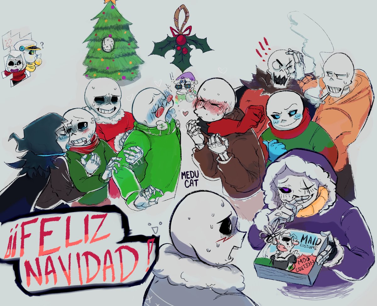 Medu_Cat's tweet image. FELIZ NAVIDAD AHHHHHHHHHHHHHHHHHHHHH 🗣️🎄QUIEN SE PORTÓ BIEN?   YA SABEN QUE SANTA CLAUS LLEGÓ A LA CIUDAAAAD🎄💕 🎄‼️‼️💕‼️‼️💕💕🥰💕💕 #afterdeathship   #CrossSans #sciencesans #utmv #undertaleAU  #SCIFELL #SwapPapyrus #FelizNavidad