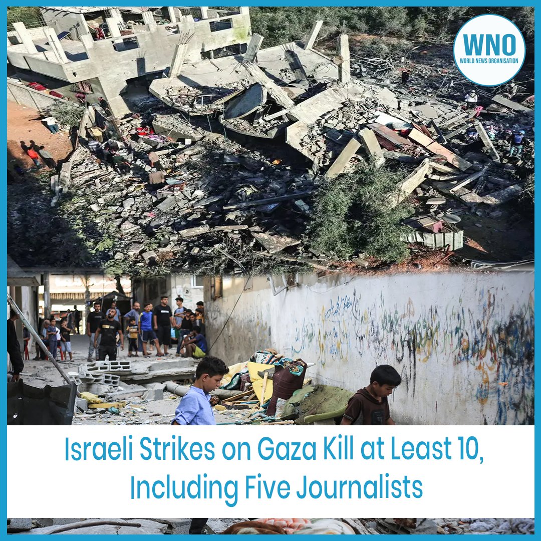 WNO_Headlines's tweet photo. Israeli Strikes on Gaza Kill at Least 10, Including Five Journalists
#GazaStrikes #IsraelAirstrikes #GazaConflict #JournalistsKilled #ZeitounNeighborhood #GazaUnderAttack #MiddleEastTensions #GazaHealthCrisis #TrappedUnderRubble #ConflictInGaza https://t.co/IPwtsUW0RI