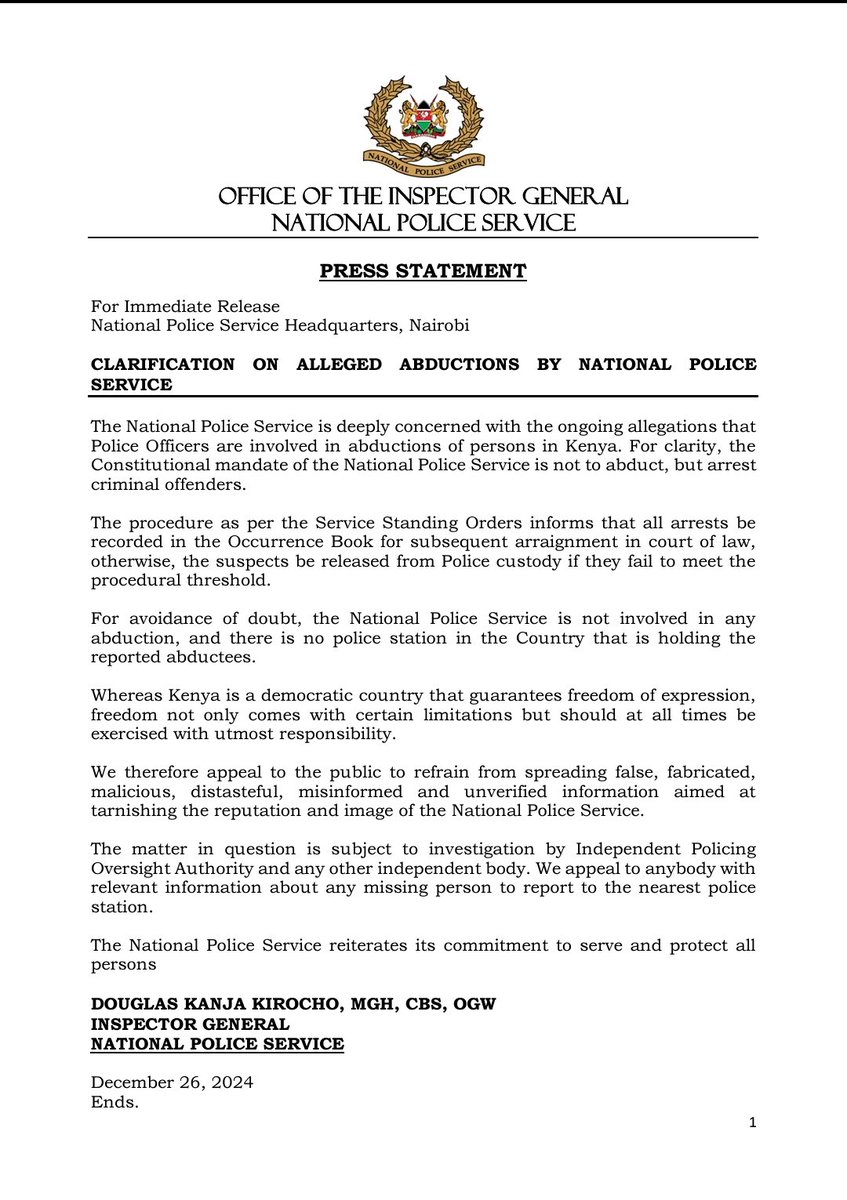It's official, Kenya has become like Haiti. Gangs have taken over. With this admission, we expect nothing short of the IG's resignation.
<a href="/NPSOfficial_KE/">National Police Service-Kenya</a> <a href="/IPOA_KE/">IPOA</a> <a href="/kipmurkomen/">KIPCHUMBA MURKOMEN, E.G.H</a> <a href="/KindikiKithure/">Kithure Kindiki</a> <a href="/ReformsGroup/">Police Reforms Working Group - Kenya</a> <a href="/ReformsGroup/">Police Reforms Working Group - Kenya</a>