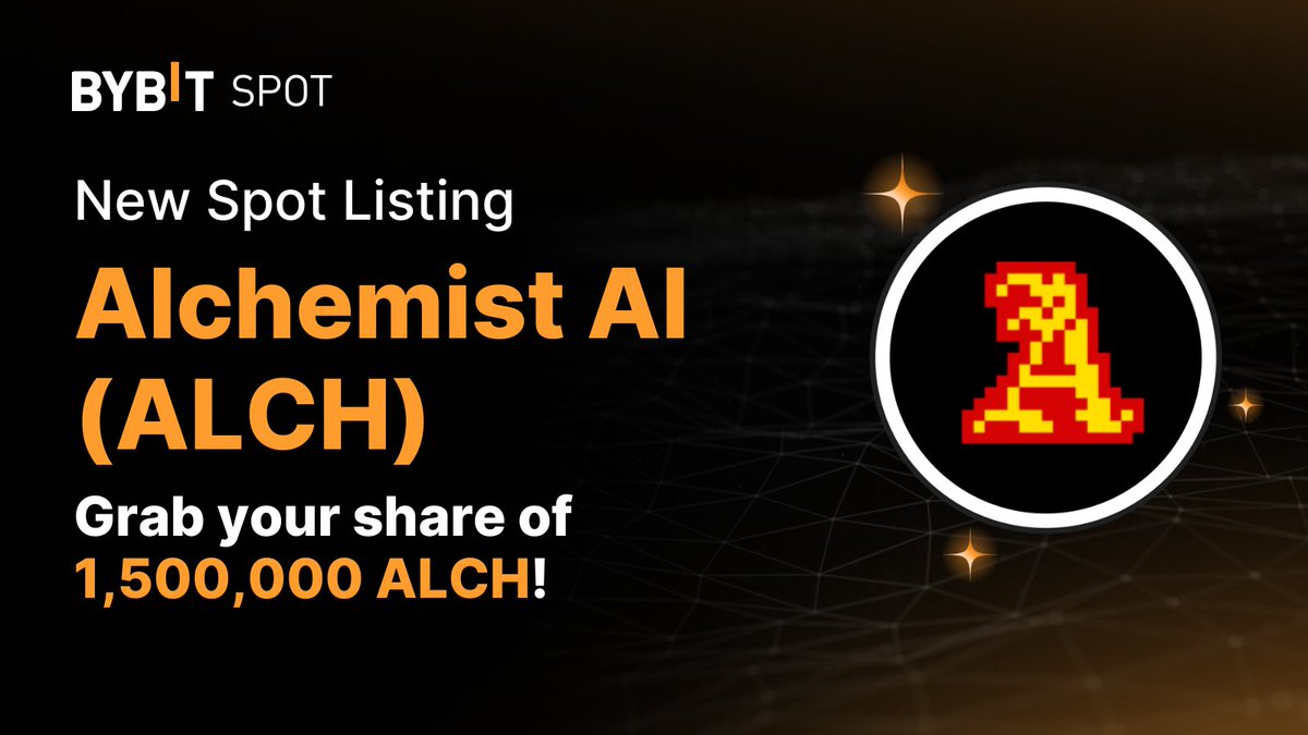 Bybit_Official's tweet image. 📣 $ALCH is Officially listed on #BybitSpot with @alchemistAIapp!

Deposit and trade #ALCH to earn your share from the 1,500,000 $ALCH Prize Pool.

🌐 Learn more: i.bybit.com/1abCfhgm
📈 Trade now: i.bybit.com/xuabTOj

#TheCryptoArk #BybitListing