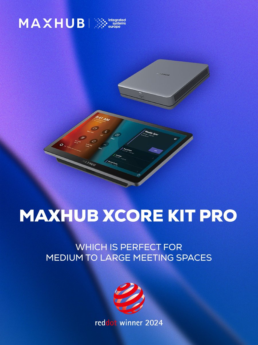 MAXHUB is heading to <a href="/ISE_Show/">ISE</a> 2025!

We're thrilled to showcase the MAXHUB XCore Kit Pro, a Microsoft Teams Rooms-certified solution and proud Red Dot Winner 2024. Designed for medium to large meeting rooms, it features an intuitive 11.6-inch touch panel, 12th Gen Intel Core i5