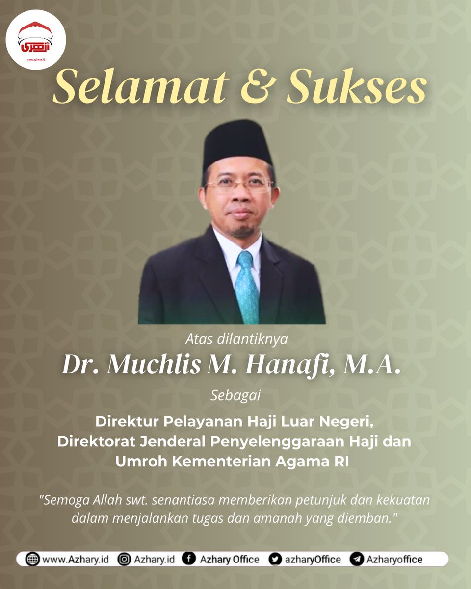 azharyOffice's tweet photo. Semoga Allah swt. senantiasa memberikan petunjuk dan kekuatan dalam menjalankan tugas dan amanah yang diemban. Aamiin...
💻 Stay Connected :
Instagram: https://t.co/9yLKVgLBDW
Facebook: https://t.co/QLgOSI3QWx
Website: https://t.co/zTDWjsTaEd
#azhary #KemenagRI https://t.co/d4tVZtXnFo