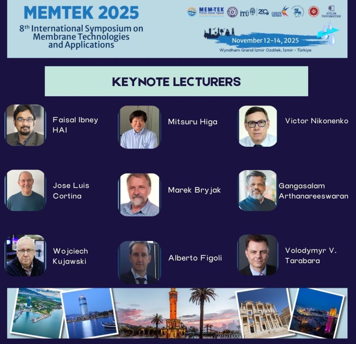 gulerenver's tweet photo. We are thrilled to announce the Plenary and Keynote Speakers for MEMTEK 2025, the premier conference on membrane technologies, happening on 12-14 November 2025! 🌐https://t.co/XlTo1diFnH https://t.co/SRGSOIxu5k
