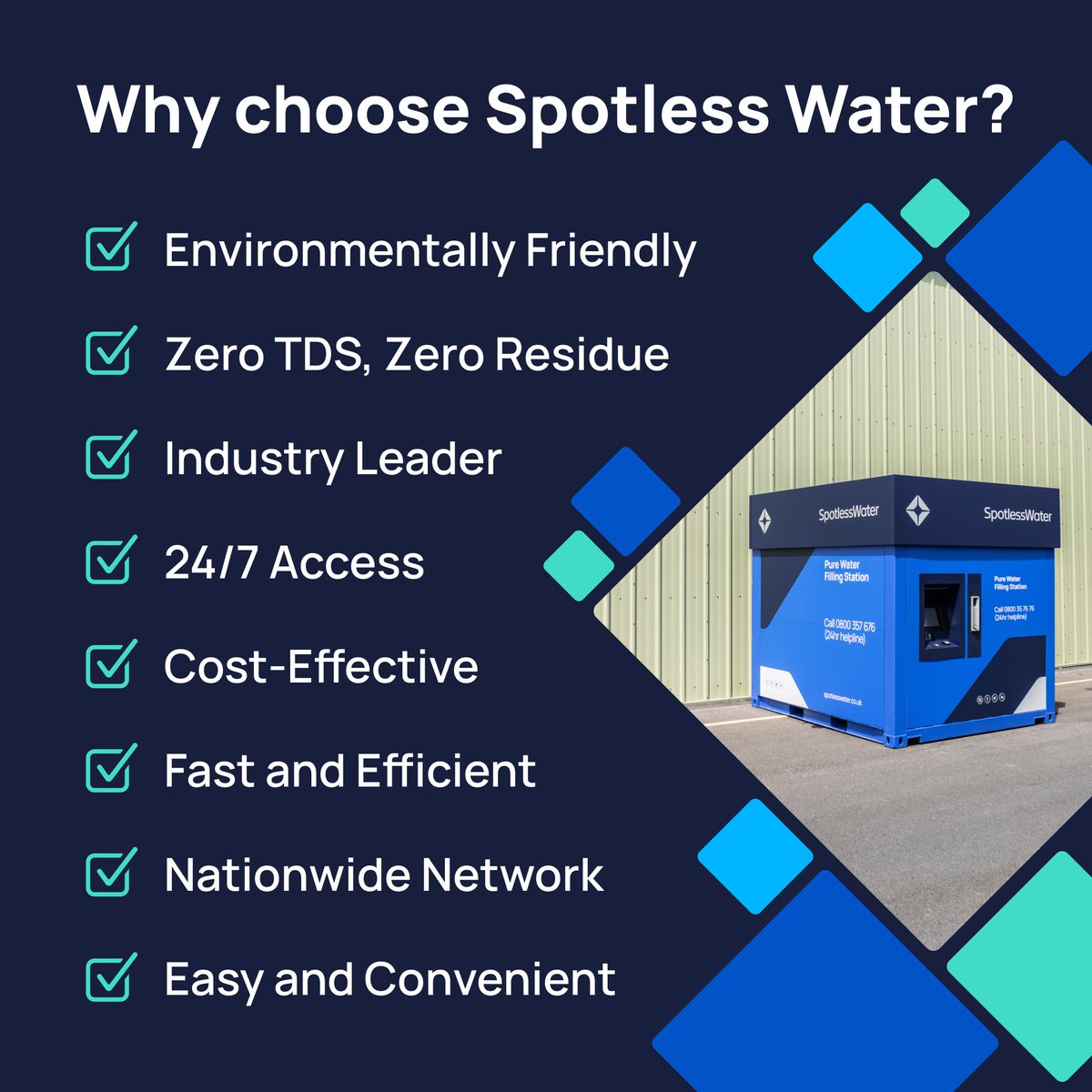 WaterSpotless's tweet photo. Why chose Spotless Water?💧 Let the reasons speak for themselves! Visit our website to find out more.
#SpotlessWater #ultrapurewater #SpotlessWaterUK #nowatermarks #spotless #cleaning #environmentallyfriendly #zerotds #fast #efficient #nationwidenetwork #easy #convenient https://t.co/DBCL71WRHQ