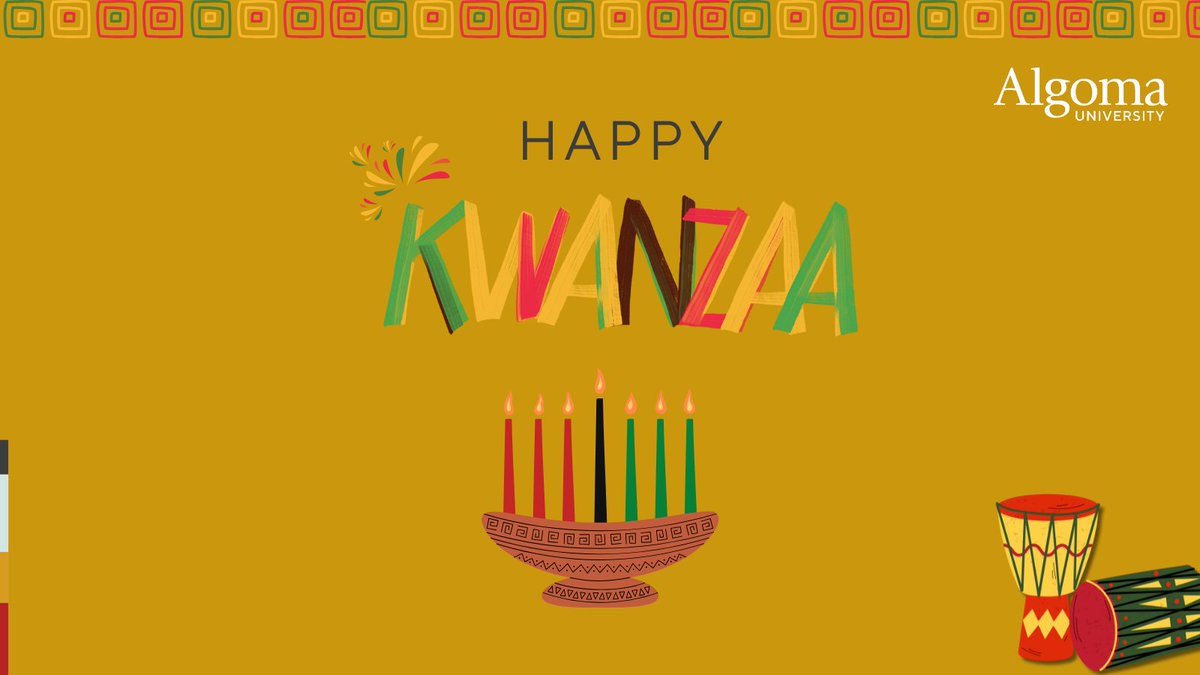 AlgomaU's tweet photo. Happy Kwanzaa from all of us at Algoma University!
May this celebration of unity, heritage, and hope bring warmth to your home, love to your heart, and blessings to your days.๐ฏ๏ธ ๐ #Kwanzaa #CelebrationOfUnity https://t.co/gWjgd4gW4z
