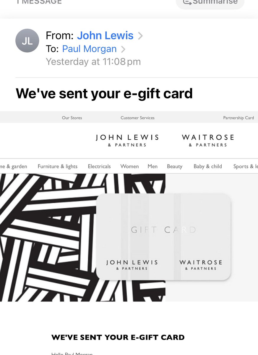 PJPM99's tweet photo. Becareful with @JohnLewisRetail evouchers. They’re not instant. The ones I bought for my family did not arrive straight away. I order two at 9.30am on Christmas Day morning. One arrived at 11.30 at night and the other one still hasn’t arrived. RUBBUSH! #JohnLewis #Christmas https://t.co/ldc2mWDE2l