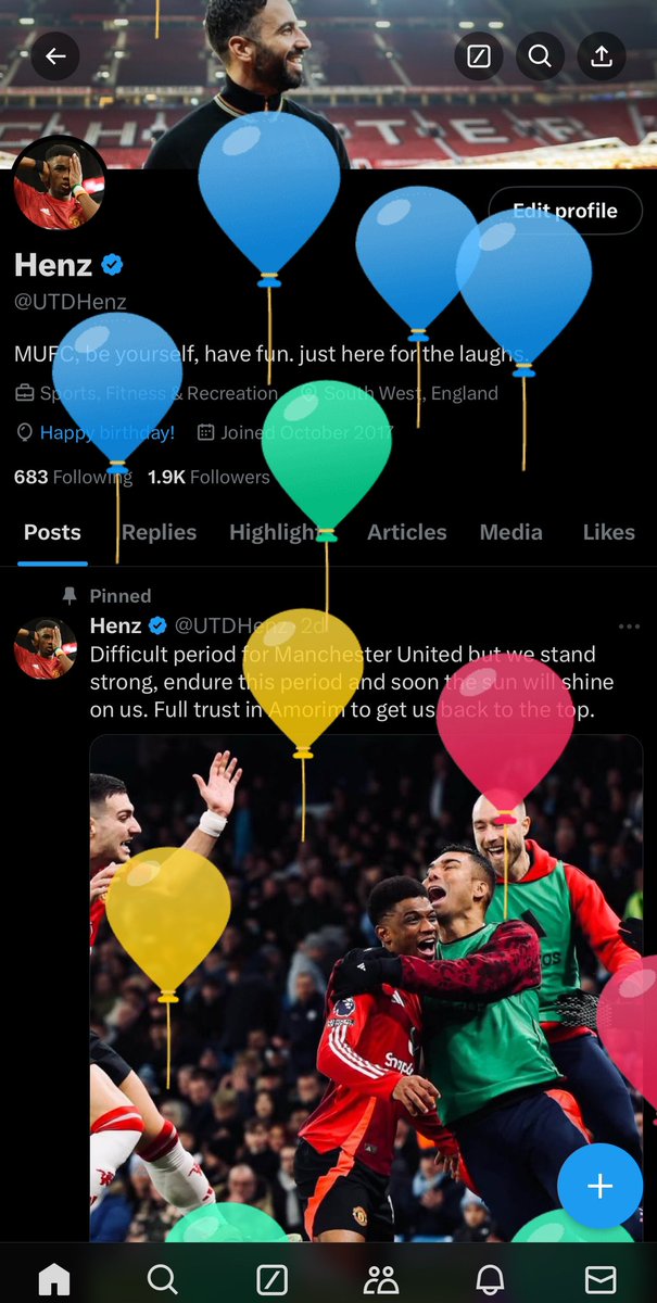 🚨 Giveaway

Let’s celebrate this weird glitch. 
If United wins tonight, am giving £30 to someone that likes and repost this. Extra £20 if Amad Diallo scores.
Must be following.
Season greetings and good luck.