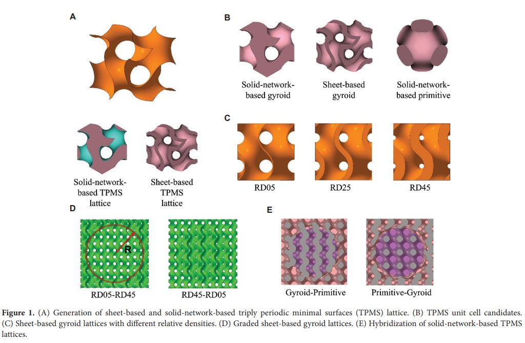 MSAM_ASP's tweet photo. 😊 Welcome to read the paper "Triply periodic minimal surfaces #latticeStructures: Functional graded and hybrid designs for engineering applications" 
👥 By Tian Lan, Chenxi Peng, Kate Fox, Truong Do, Phuong Tran.
✨ Full article available at: https://t.co/KP6ALKWSfQ https://t.co/9E42TgjeRZ