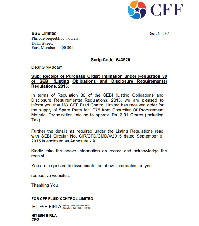 gemstocks_'s tweet image. New Order for #CFFFluidControl 🔥🔥