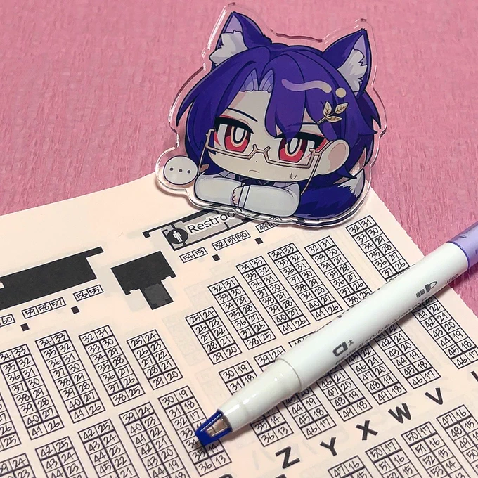【既刊グッズ】レイシオとアベンチュリンのたこ・たこ焼きミニアクスタと、書類まとめクリップ 