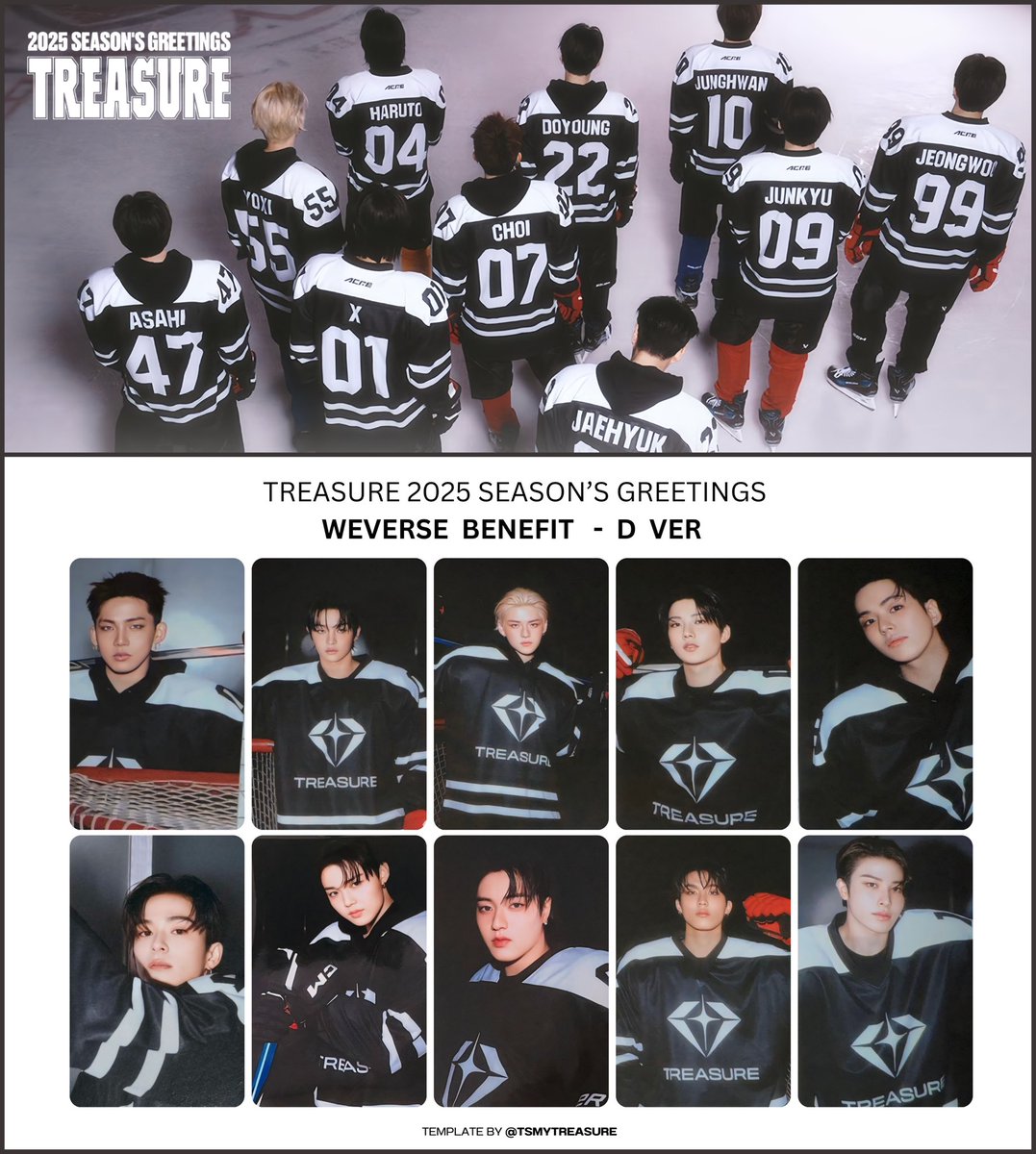TSmytreasure's tweet photo. TREASURE 2025 SEASON’S GREETINGS 

✰  PHOTOCARD BENEFIT TEMPLATE
      - WEVERSE 

トレジャー  트레저 
트레저 현석 지훈 요시 준규 재혁 아사히 도영 하루토 정우 정환 포카

트레저 2025 시즌그리팅 https://t.co/JAzJtBi3EU
