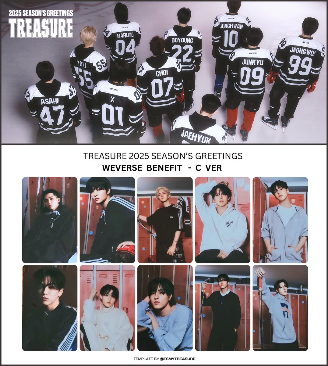 TSmytreasure's tweet photo. TREASURE 2025 SEASON’S GREETINGS 

✰  PHOTOCARD BENEFIT TEMPLATE
      - WEVERSE 

トレジャー  트레저 
트레저 현석 지훈 요시 준규 재혁 아사히 도영 하루토 정우 정환 포카

트레저 2025 시즌그리팅 https://t.co/JAzJtBi3EU