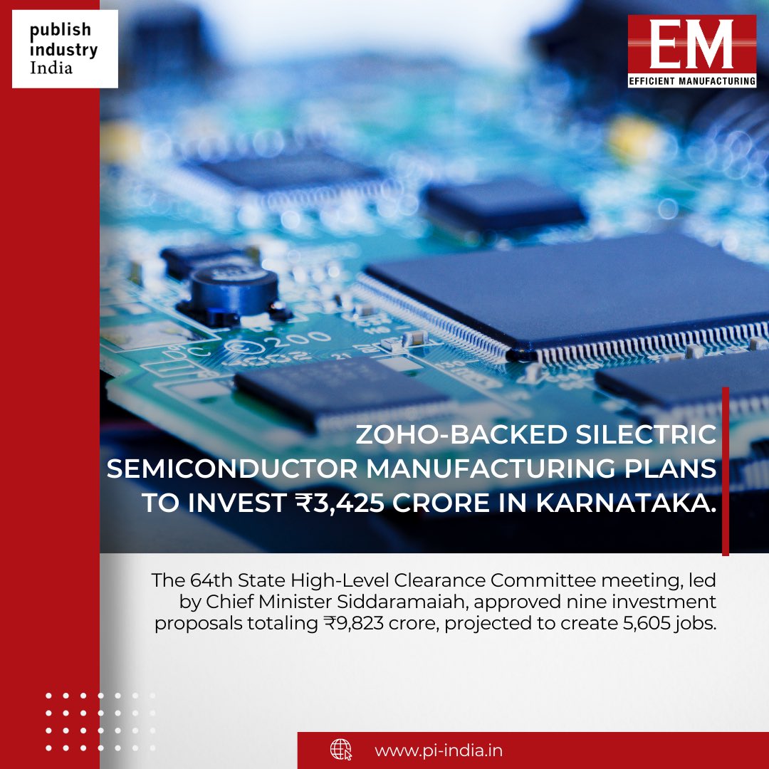 The 64th State High-Level Clearance Committee (SHLCC), chaired by Chief Minister Siddaramaiah, approved nine investment proposals worth ₹9,823 crore, expected to create 5,605 jobs. 

#efficientmanufacturing #piindia #LatestNews #TrendingNews