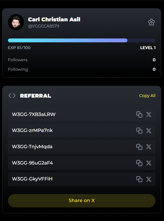 AsilChristian's tweet image. mint a W3-Key (W3GG’s SBT) using the YGG code W3-YGG . use my refferal code 
(W3GG-7XB3aLRW )
#minturw3key
@YieldGuild
@w3ggofficial
#YGGGAPS7