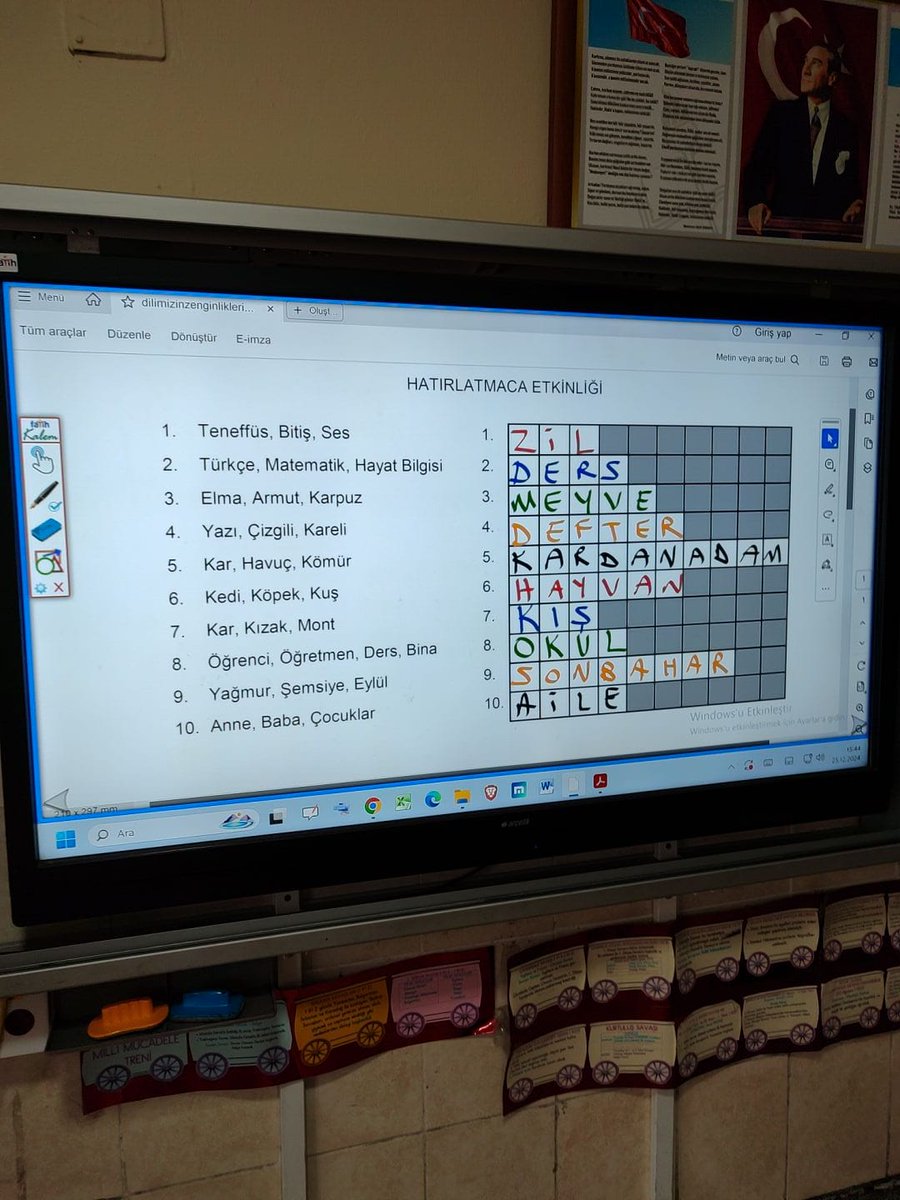 #dilimizinzenginlikleri Dilimizin zenginlikleri Projesine Hatırlatmaca ve Anlamını Bul etkinlikleri ile devam ediyoruz. <a href="/saimdemir33/">SaimDEMİR</a> <a href="/AkdenizilceMem/">Akdeniz İlçe Milli Eğitim Müdürlüğü</a> <a href="/fazilet_durmus/">Fazilet Öğretmen 🇹🇷</a> <a href="/MersinMEM/">Mersin İl Millî Eğitim Müdürlüğü</a> <a href="/MilliEgitimBak/">MEB</a>