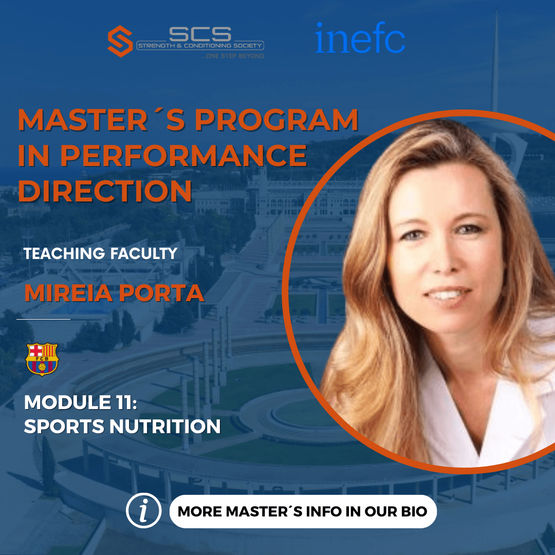 S_C_Society's tweet photo. 🌟 Dive into the world of elite sports nutrition with our Master’s Program in Performance Direction! 🌟 Meet Mireia Porta from FC Barcelona, leading Module 11: Sports Nutrition. 🥗⚽️ Unlock your potential. 📚

🔗 More info in our bio!

#PerformanceDirection  #INEFC https://t.co/RyigwUwlHO