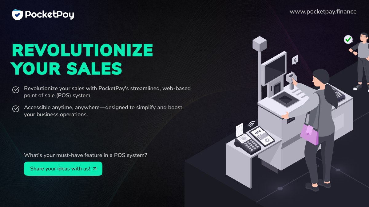 PocketPayFin's tweet photo. REVOLUTIONIZE Your Sales

✅ Take your business to the next level with Pocket Pay’s streamlined, web-based POS system!

✅ Accessible anytime, anywhere—our POS is designed to simplify and supercharge your business operations.

💬 What’s your must-have feature in a POS system? Share your ideas with us below!

Follow Us: https://t.co/qnYbpyIIVH

☺️😊😇🙂🥲
