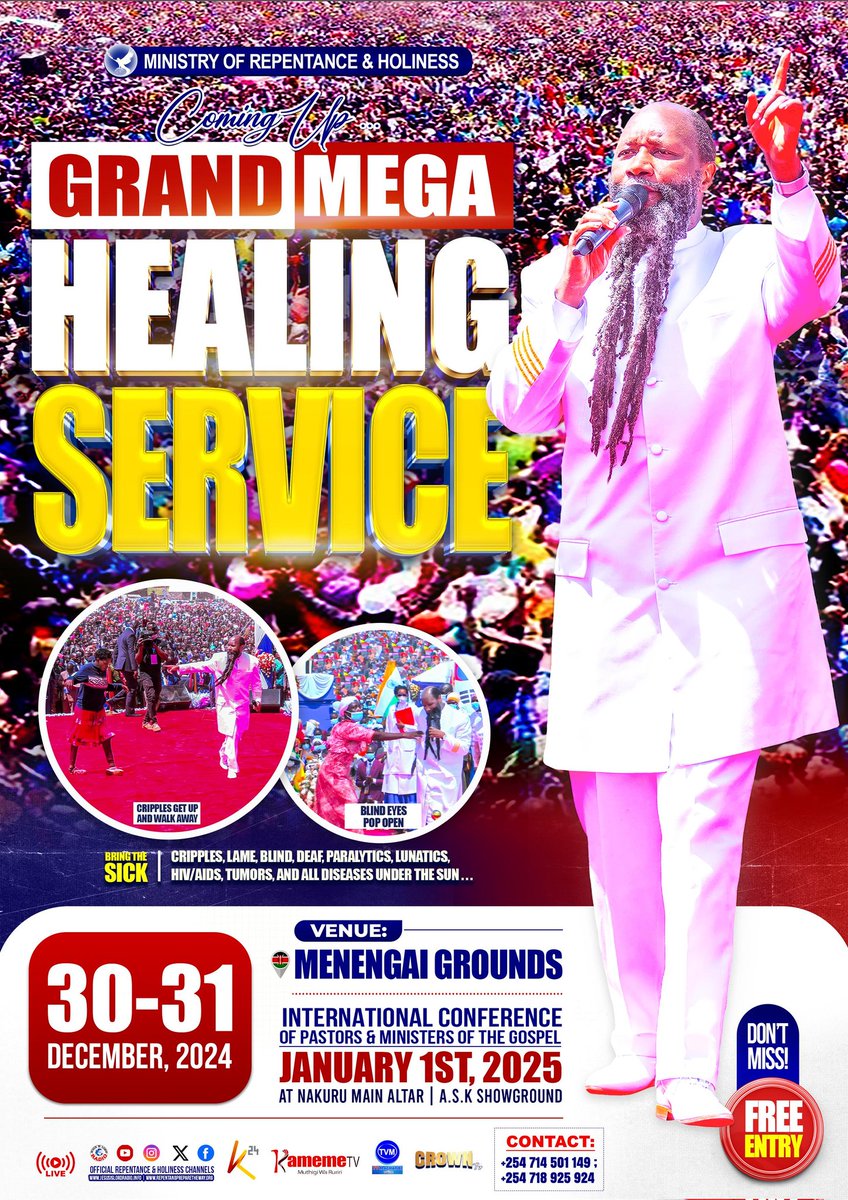 2NNJohn's tweet photo. In the next 3 days Nakuru will be the epicentre of the Latter Visitation of YAHWEH.

Don't miss out, you're welcomed. https://t.co/HTToDvAUIo