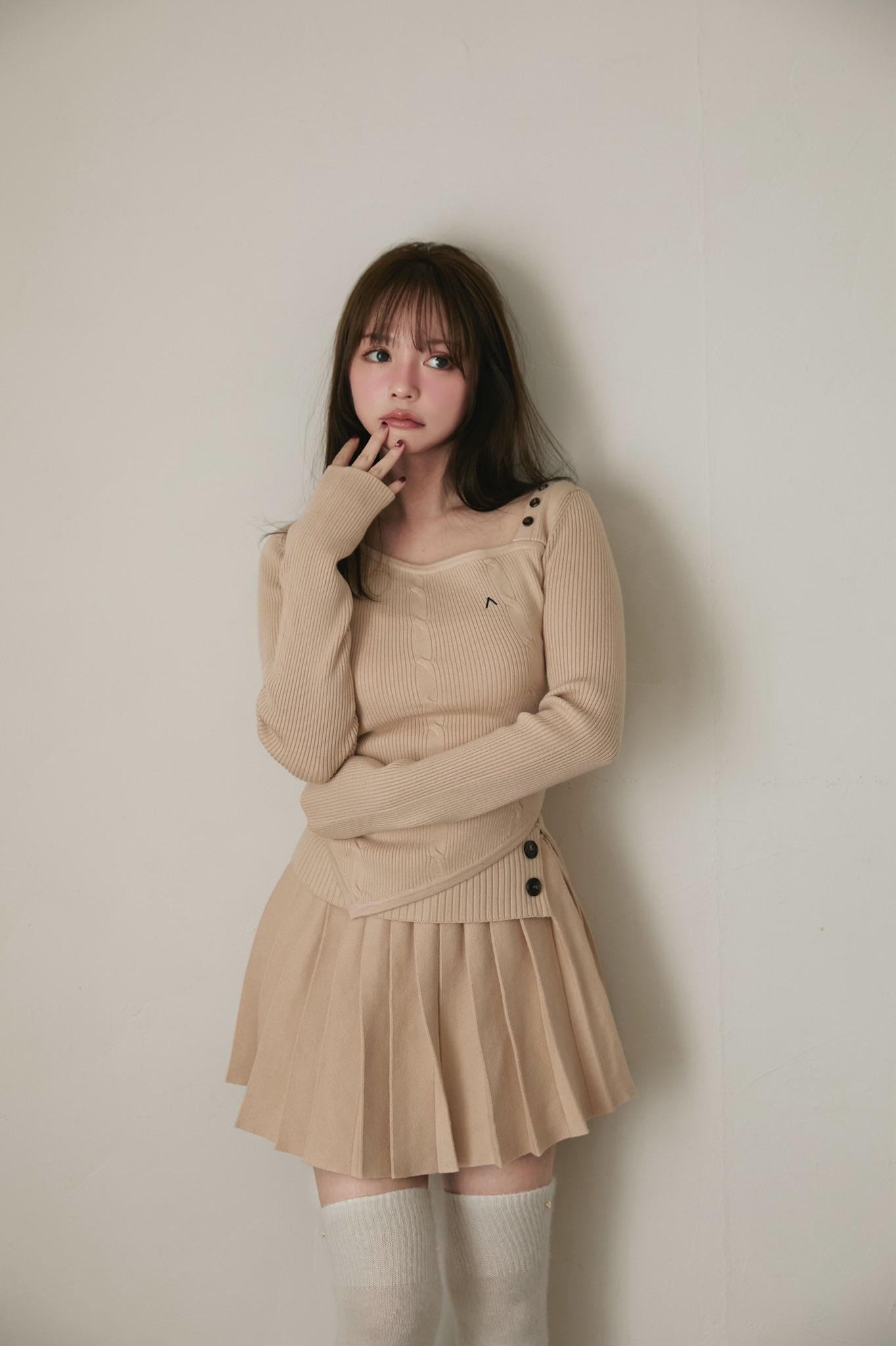 Jody pleats knit set up ANDMARY