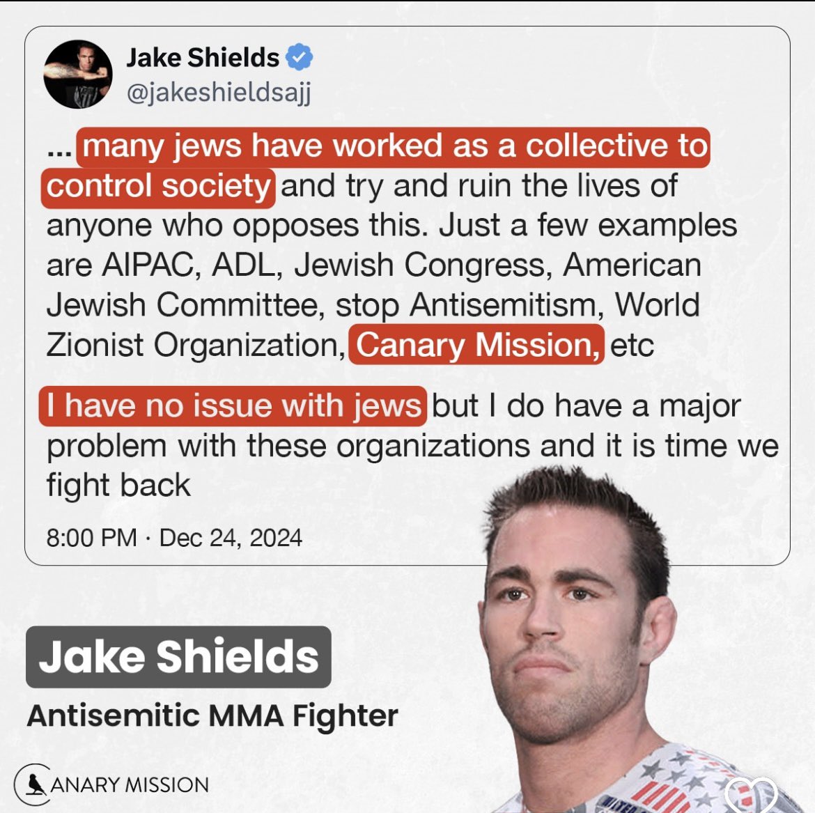 I know I’m on the right side of history because I’m being attacked by the ADL, SPLC, StopAntismitism, Canary Mission and many others