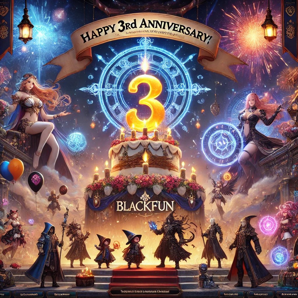 🎉 Blackfun turns 3! 🎉

A huge THANK YOU to everyone who’s been with us on this journey. Your support and passion make Blackfun truly special. 💜

Here’s to more adventures, friendships, and fun ahead! 🚀

#Blackfun #3rdAnniversary #ThankYou #Bitcoin #MMORPG