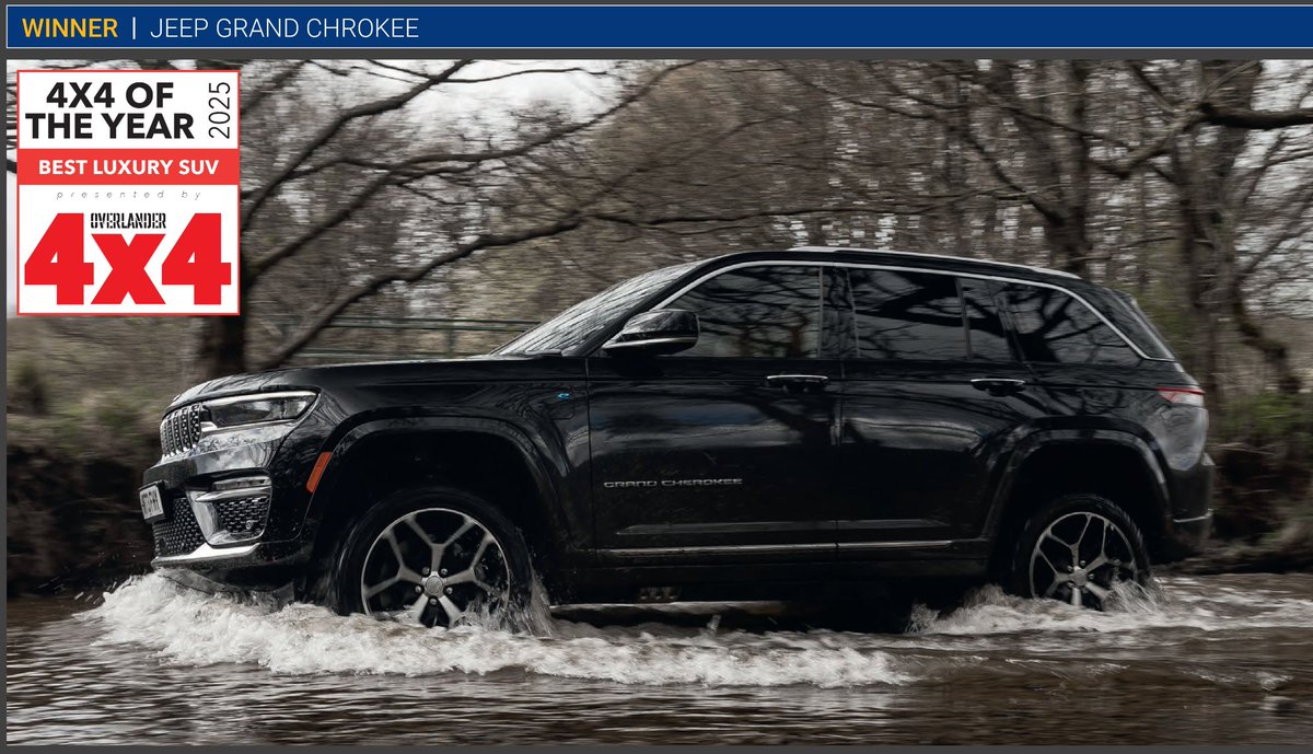 Jeep remporte les deux plus belles catégories du 4x4 de l'année pour les Britanniques de Overlander 4x4 : Wrangler est le franchisseur de l'année et Grand Cherokee est le SUV de luxe de l'année.