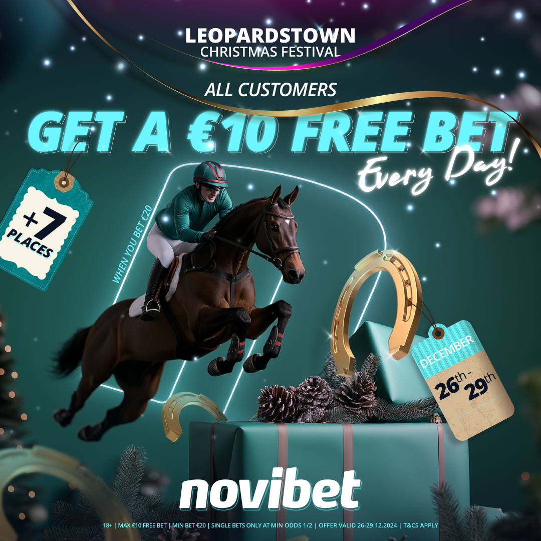 novibet_ie's tweet image. 🏇 The Leopardstown Festival just got even better! Bet €20 each day from Dec 26-29 and enjoy a €10 free bet daily, PLUS 7 places on selected races. 🎉 Don't miss out on the action!

#Leopardstown #FreeBet #RacingOdds

🔞 18+ BeGambleAware