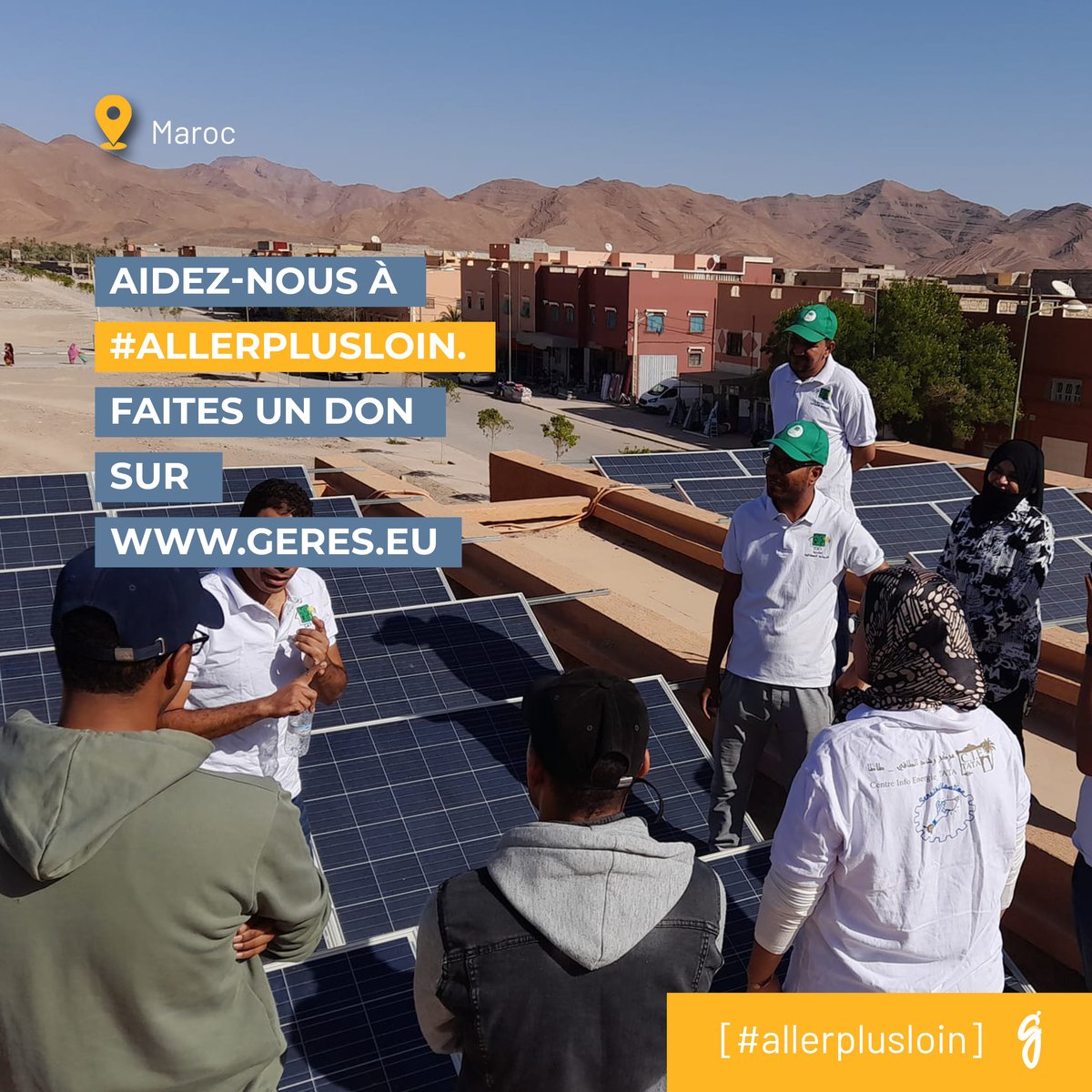[#allerplusloin]  Au Maroc, pour une transition écologique et solidaire, où le Geres agit pour promouvoir les pratiques d’efficacité et de sobriété énergétique  💡

Plus que quelques jours pour nous aider à #allerplusloin💫 Faites un don sur  ow.ly/ZJxh50UlrkQ