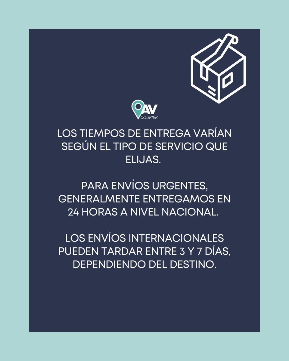 av_courier's tweet photo. ¿Te preguntas cuánto tardará tu envío? Siempre puedes verificar el tiempo estimado de entrega al realizar tu pedido en nuestro sitio web. Además, nuestro servicio de atención al cliente está listo para resolver cualquier duda.
#paqueteria #envios #anoiavallescourier #avcourier https://t.co/NBwDWIomnU