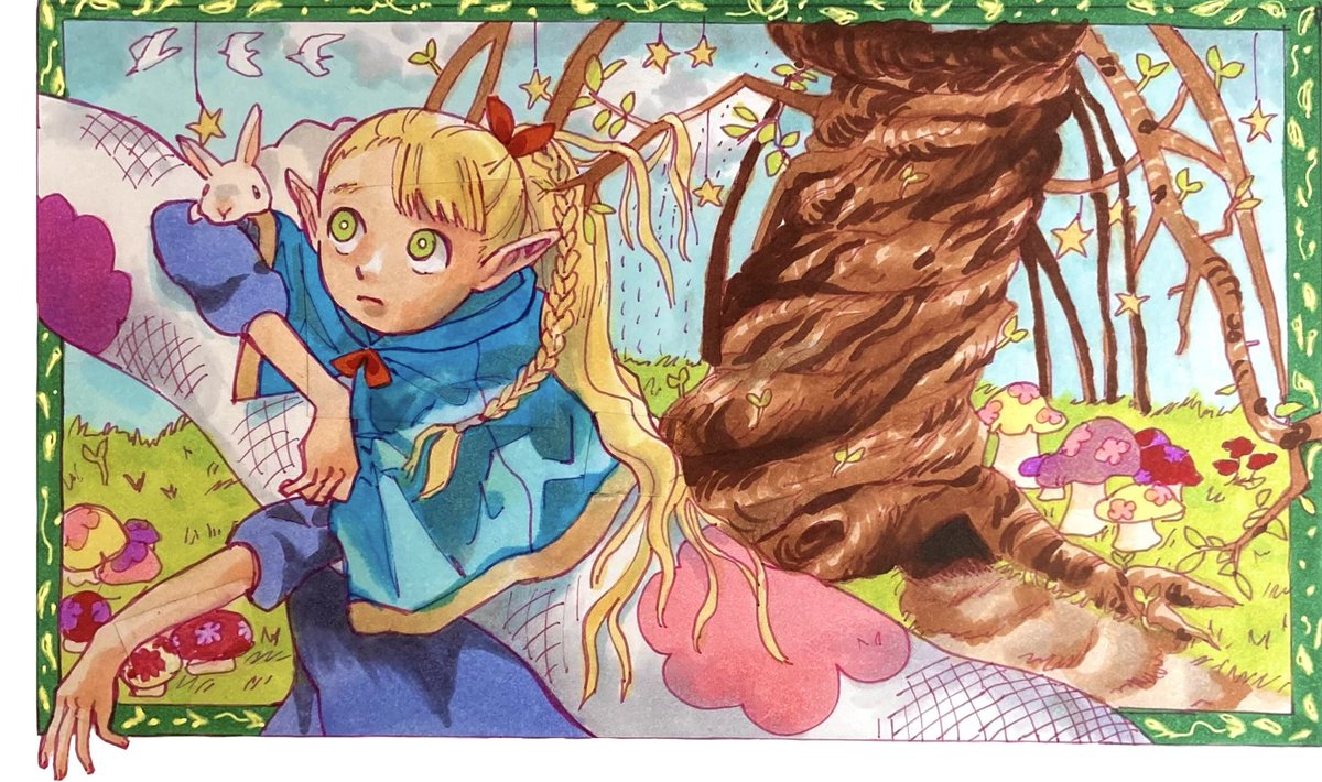 pipskippy's tweet photo. (dungeon meshi manga spoilers) from june. marcille your fascinating nature and cutieful taste in creatures have endeared me to u forever https://t.co/kcEsUElotz